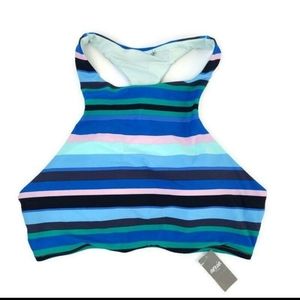 NWT Aerie Large Blue Striped Halter Neck Swim Top